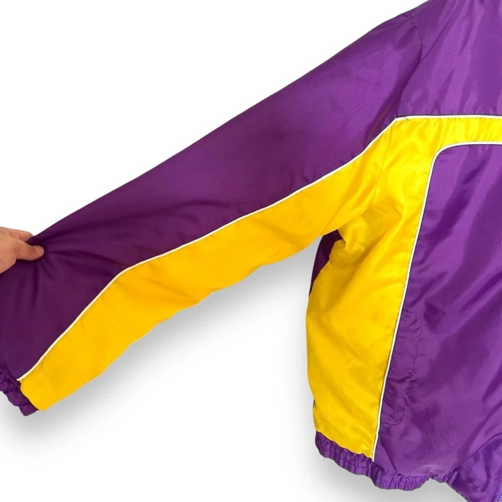 G-III Sports Los Angeles Lakers Hooded Windbreaker Jacket Purple‎ Gold Mens L